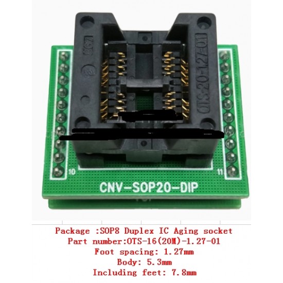 SOP8 Chip Test socket with board OTS-16(20M)-1.27-01