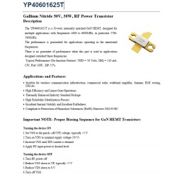 YP40601625T，1000-6000MHZ Gallium Nitride 50V, 30W, RF Power Transistor