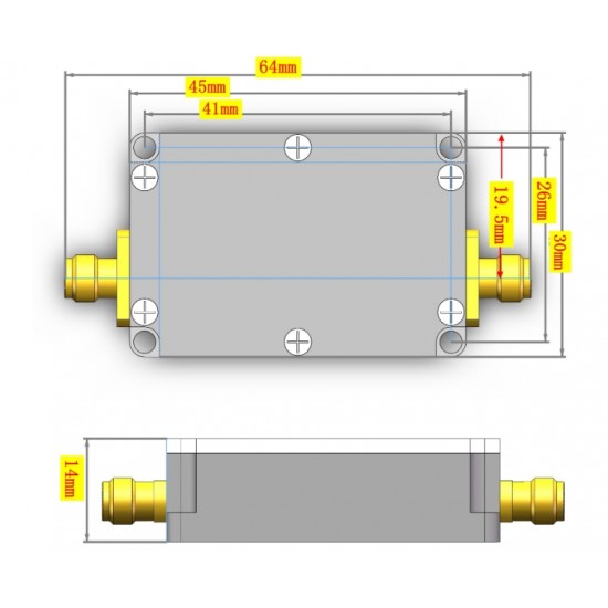 High Flatness Amplifier 10M-6GHz Gain 10db,WYDZ-LAN-10M-6GHZ 