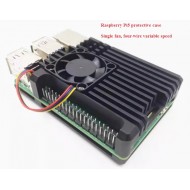 Raspberry Pi5 Aluminium Alloy case with Single fan 4-wire variable speed