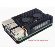 Raspberry Pi5 Aluminium Alloy case with 2 fan 4-wire variable speed