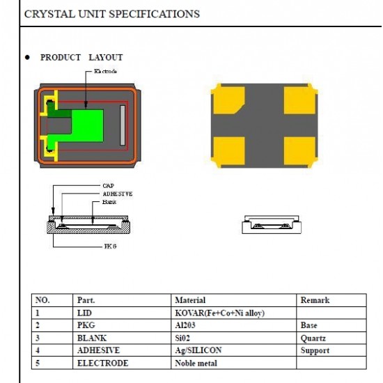 26.3136MHZ SMD3225 ±10ppm 15PF 4pin crystal